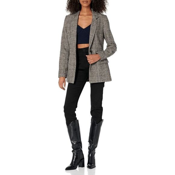 The Drop Women's Blake Tweed Plaid Long Blazer XL NWOT - Picture 8 of 12